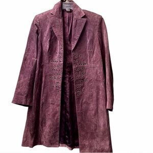 Bandolino Plum Suede Trench Coat